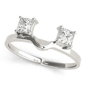2-Stone Princess Cut Wraps & Inserts Half Eternity Ring in Gold & Platinum