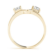 2-Stone Princess Cut Wraps & Inserts Half Eternity Ring in Gold & Platinum