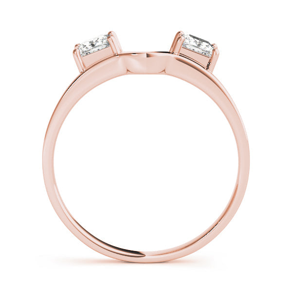 2-Stone Princess Cut Wraps & Inserts Half Eternity Ring in Gold & Platinum
