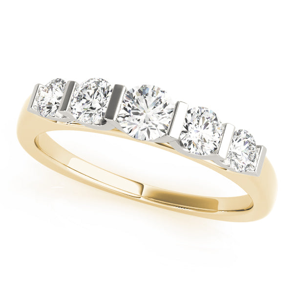 Bar Set Half Eternity Ring in 10K/14K gold and platinum with certified lab-grown or natural diamonds