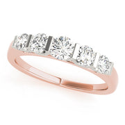 Bar Set Half Eternity Ring in Gold & Platinum