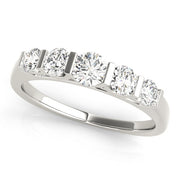 Bar Set Half Eternity Ring in Gold & Platinum