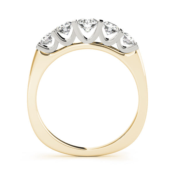 Bar Set Half Eternity Ring in Gold & Platinum