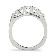 Bar Set Half Eternity Ring in Gold & Platinum