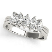 Fancy Marquise Half Eternity Ring in Gold & Platinum