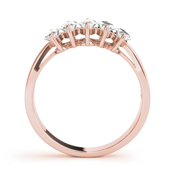 Fancy Marquise Half Eternity Ring in Gold & Platinum