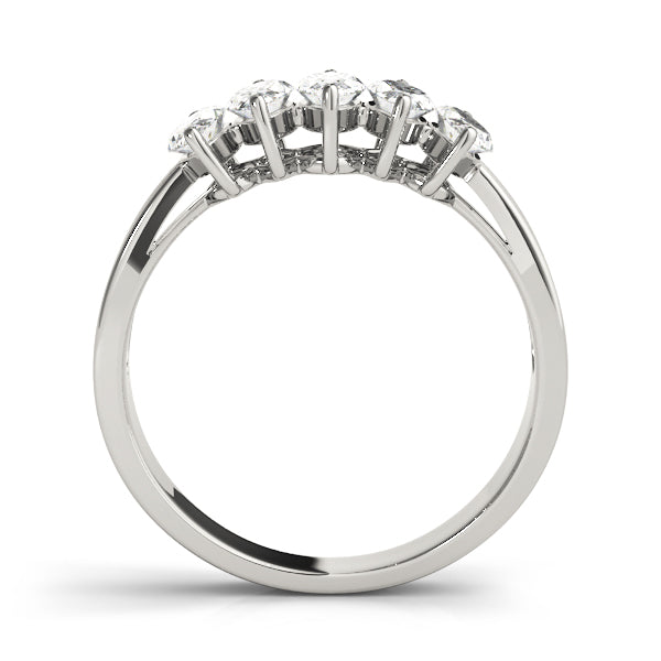 Fancy Marquise Half Eternity Ring in Gold & Platinum