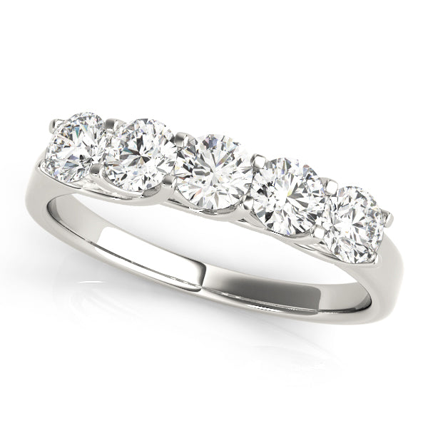 Prong Set Half Eternity Ring in 10K/14K gold and platinum with certified lab-grown or natural diamonds
