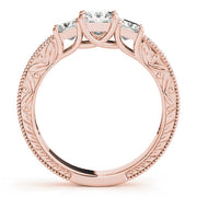 Vintage Princess Diamond Trilogy Ring in 10K/14K gold and platinum with certified lab-grown or natural diamonds