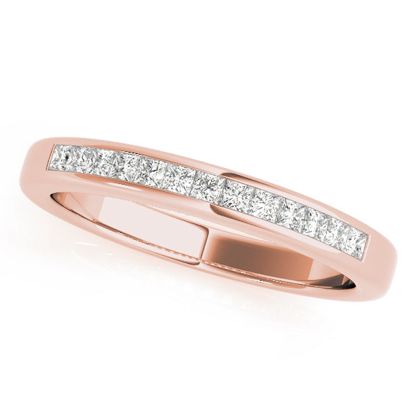 Channel Fancy Princess Cut Half Eternity Ring in Gold & Platinum