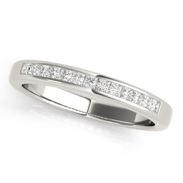 Channel Fancy Princess Cut Half Eternity Ring in Gold & Platinum