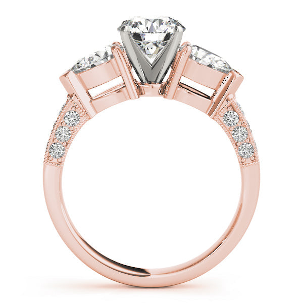 Eternal Three-Stone Pear Diamond Engagement Ring in 10K/14K gold and platinum with certified lab-grown or natural diamonds