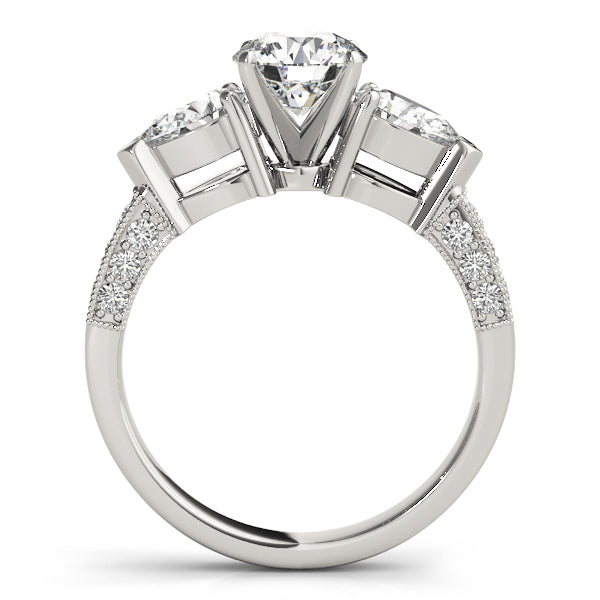 Eternal Three-Stone Pear Diamond Engagement Ring in 10K/14K gold and platinum with certified lab-grown or natural diamonds