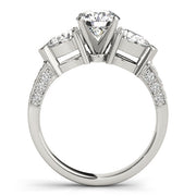 Eternal Three-Stone Pear Diamond Engagement Ring in 10K/14K gold and platinum with certified lab-grown or natural diamonds