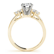 Brilliant Cluster Sides Princess Diamond Engagement Ring in 10K/14K gold and platinum with certified lab-grown or natural diamonds