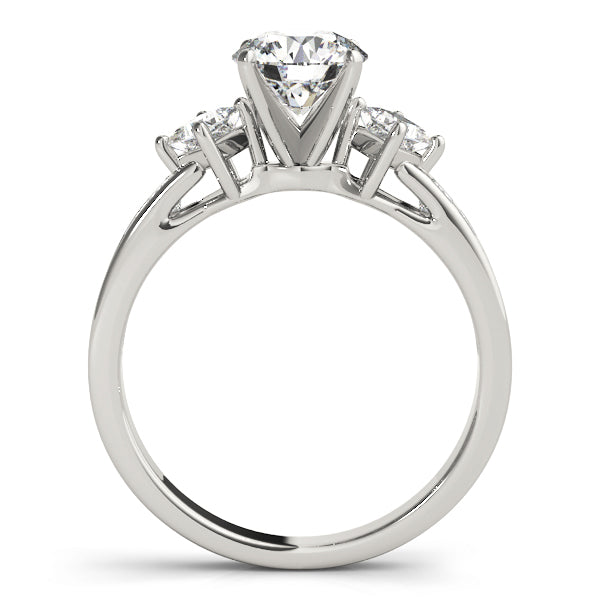 Brilliant Cluster Sides Princess Diamond Engagement Ring in 10K/14K gold and platinum with certified lab-grown or natural diamonds