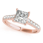 Graceful Trellis Princess Diamond Engagement Ring in 10K/14K gold and platinum with certified lab-grown or natural diamonds