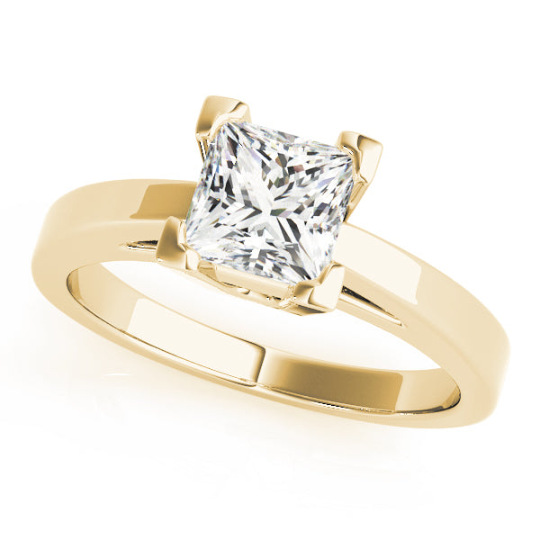 Heirloom Solitaires Princess Diamond Engagement Ring in 10K/14K gold and platinum with certified lab-grown or natural diamonds