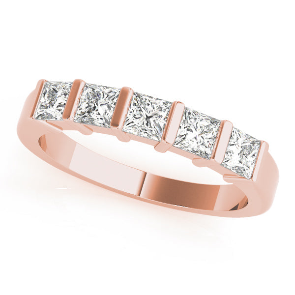 Fancy Princess Half Eternity Ring in Gold & Platinum