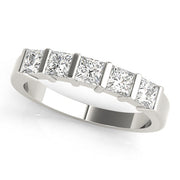 Fancy Princess Half Eternity Ring in Gold & Platinum