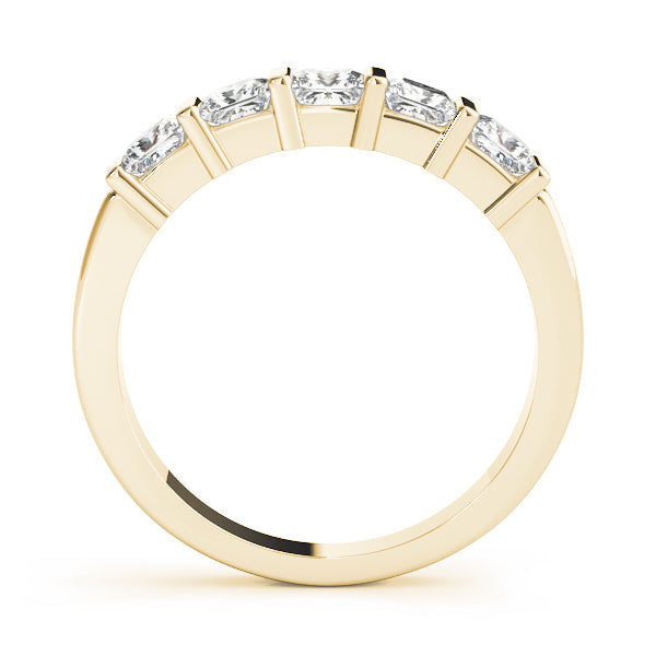 Fancy Princess Half Eternity Ring in Gold & Platinum