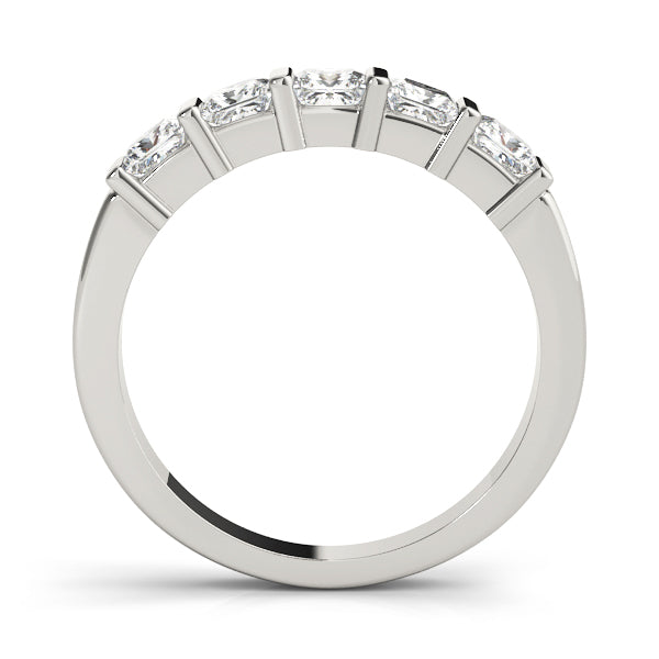 Fancy Princess Half Eternity Ring in Gold & Platinum