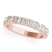 Fancy Princess Half Eternity Ring in Gold & Platinum