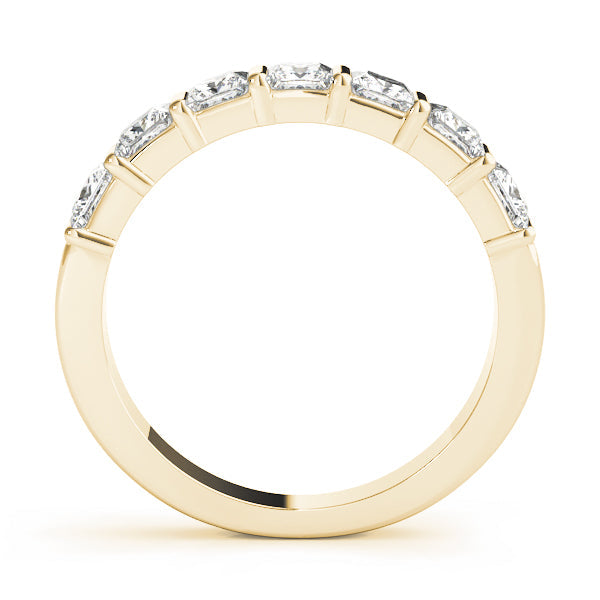 Fancy Princess Half Eternity Ring in Gold & Platinum