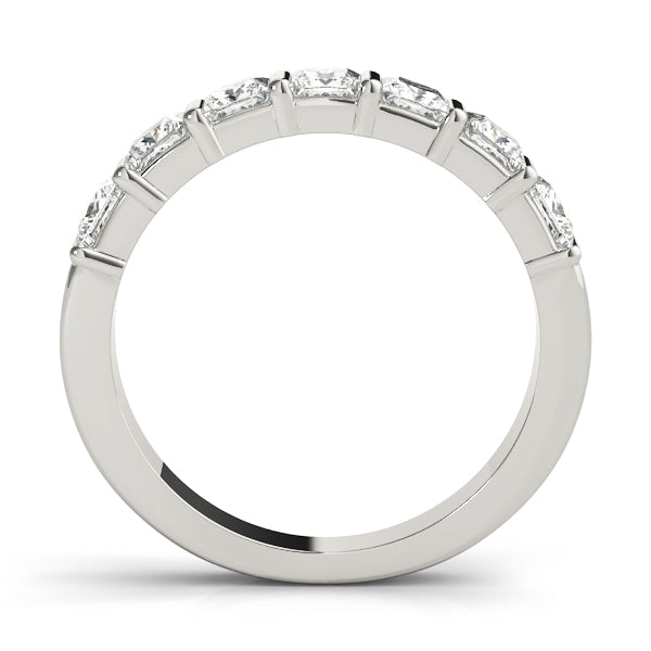 Fancy Princess Half Eternity Ring in Gold & Platinum