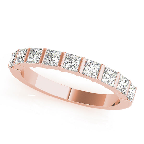 Fancy Princess Half Eternity Ring in Gold & Platinum