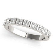 Fancy Princess Half Eternity Ring in Gold & Platinum
