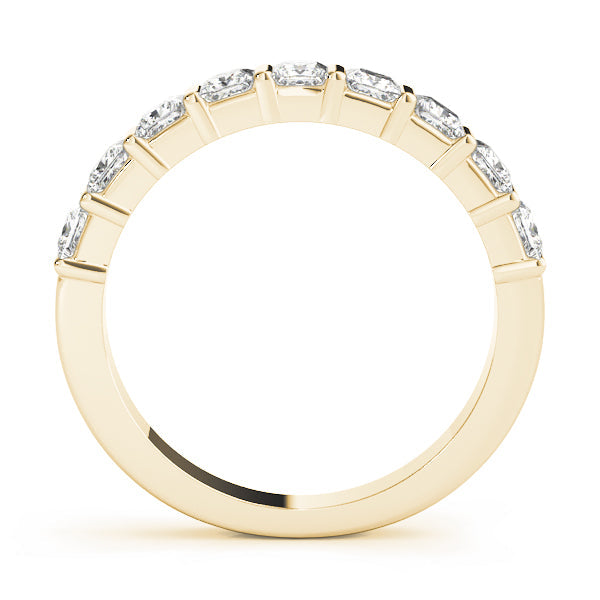 Fancy Princess Half Eternity Ring in Gold & Platinum