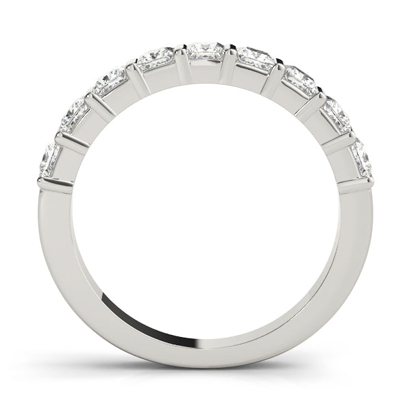 Fancy Princess Half Eternity Ring in Gold & Platinum