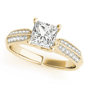 Artisan Trellis Princess Diamond Engagement Ring in 10K/14K gold and platinum with certified lab-grown or natural diamonds