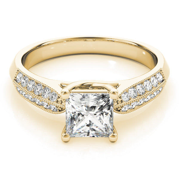 Artisan Trellis Princess Diamond Engagement Ring in 10K/14K gold and platinum with certified lab-grown or natural diamonds