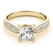 Artisan Trellis Princess Diamond Engagement Ring in 10K/14K gold and platinum with certified lab-grown or natural diamonds