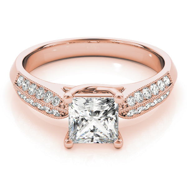 Artisan Trellis Princess Diamond Engagement Ring in 10K/14K gold and platinum with certified lab-grown or natural diamonds