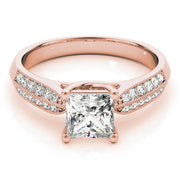 Artisan Trellis Princess Diamond Engagement Ring in 10K/14K gold and platinum with certified lab-grown or natural diamonds