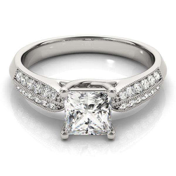 Artisan Trellis Princess Diamond Engagement Ring in 10K/14K gold and platinum with certified lab-grown or natural diamonds
