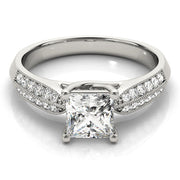 Artisan Trellis Princess Diamond Engagement Ring in 10K/14K gold and platinum with certified lab-grown or natural diamonds