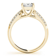 Artisan Trellis Princess Diamond Engagement Ring in 10K/14K gold and platinum with certified lab-grown or natural diamonds