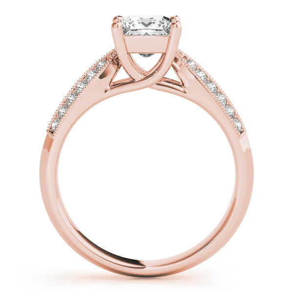 Artisan Trellis Princess Diamond Engagement Ring in 10K/14K gold and platinum with certified lab-grown or natural diamonds