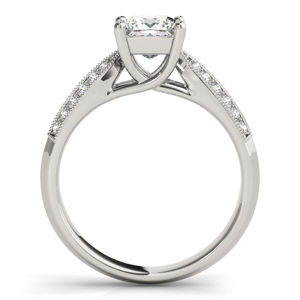 Artisan Trellis Princess Diamond Engagement Ring in 10K/14K gold and platinum with certified lab-grown or natural diamonds