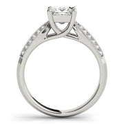 Artisan Trellis Princess Diamond Engagement Ring in 10K/14K gold and platinum with certified lab-grown or natural diamonds