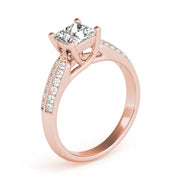 Artisan Trellis Princess Diamond Engagement Ring in 10K/14K gold and platinum with certified lab-grown or natural diamonds