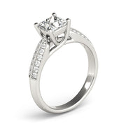 Artisan Trellis Princess Diamond Engagement Ring in 10K/14K gold and platinum with certified lab-grown or natural diamonds