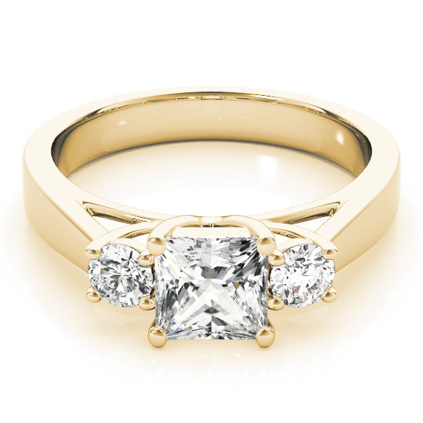 Princess Diamond Trilogy Ring in Gold & in 10K/14K gold and platinum with certified lab-grown or natural diamonds