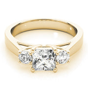 Princess Diamond Trilogy Ring in Gold & in 10K/14K gold and platinum with certified lab-grown or natural diamonds