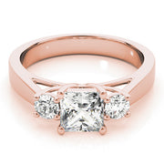 Princess Diamond Trilogy Ring in Gold & in 10K/14K gold and platinum with certified lab-grown or natural diamonds