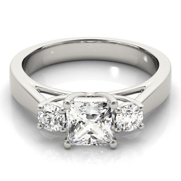 Princess Diamond Trilogy Ring in Gold & in 10K/14K gold and platinum with certified lab-grown or natural diamonds